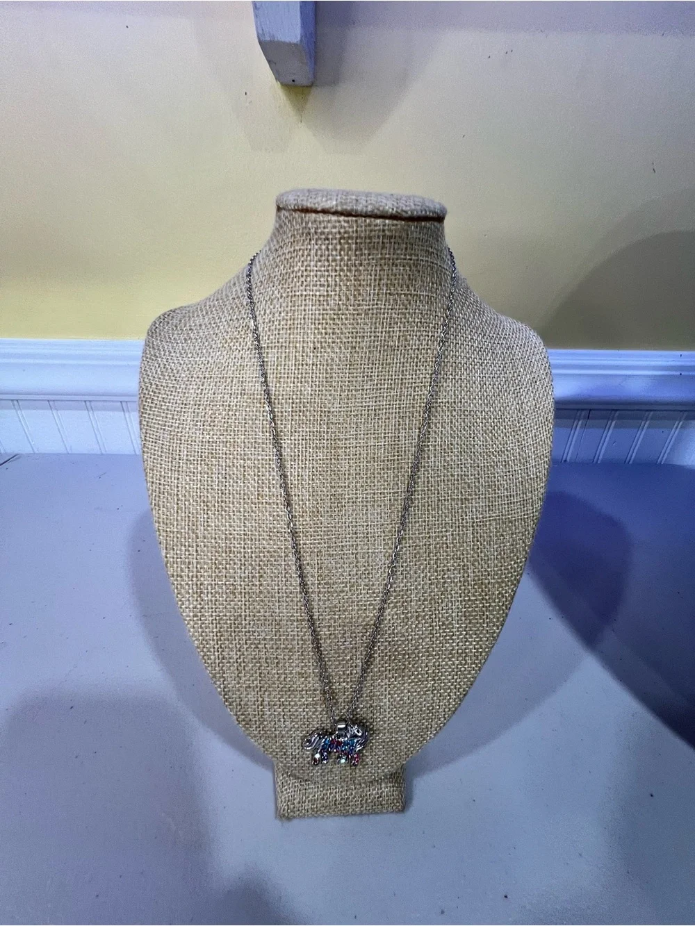 Silver Unicorn Pendant Necklace with Multicolor Crystal Accents